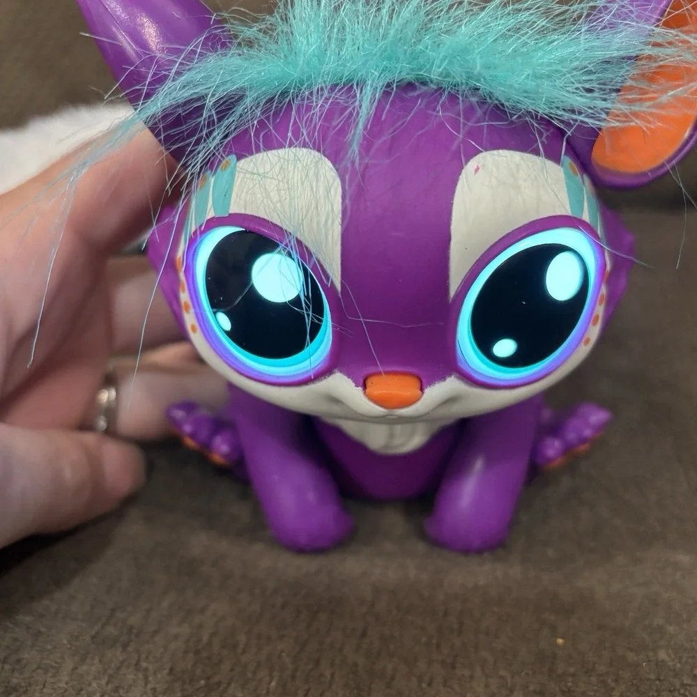 Lil' Gleemerz Loomur Purple White Light Up Interactive Toy Animal Mattel WORKS - Picture 6 of 7